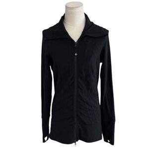 LULULEMON‎ Black Zip Up Jacket Workout Casual Walking Gym Long High Neck Size 6